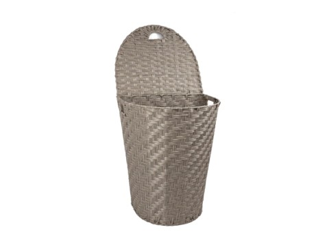 Exquisite Half-Moon Resin Hamper with Lid and Cut-Out Handles